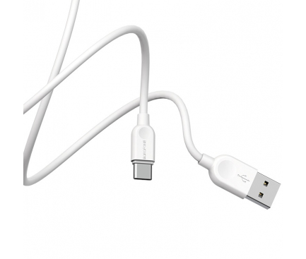 Cablu Date si Incarcare USB-A - USB-C Borofone BX14 LinkJet, 18W, 1m, Alb