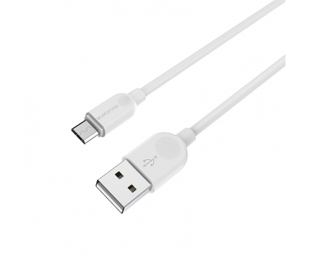 Cablu Date si Incarcare USB-A - microUSB Borofone BX14 LinkJet, 18W, 3m, Alb