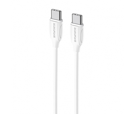 Cablu Date si Incarcare USB-C - USB-C Borofone BX19 Double-speed, 60W, 1m, Alb