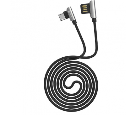 Cablu Date si Incarcare USB la USB Type-C HOCO U42 L Shape, 1.2 m, Negru 
