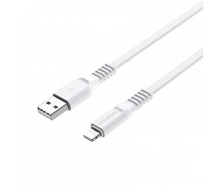 Cablu Date si Incarcare USB-A - Lightning Borofone Wide BX23, 18W, 1m, Alb