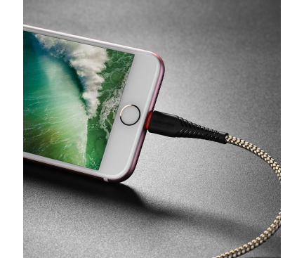 Cablu Date si Incarcare USB la Lightning Borofone BX25 Powerful, 1 m, Negru 