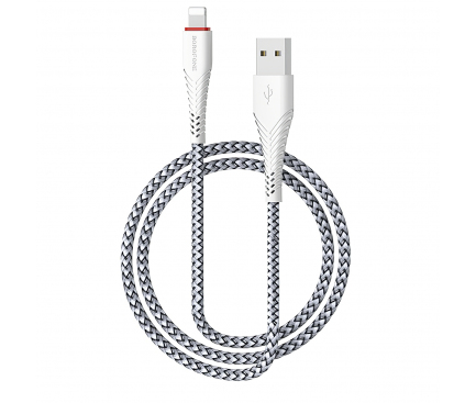 Cablu Date si Incarcare USB-A - Lightning Borofone BX25 Powerful, 18W, 1m, Alb