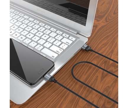 Cablu Date si Incarcare USB-A - USB-C Borofone BX28 Dignity, 18W, 1m, Gri