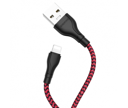 Cablu Date si Incarcare USB-A - Lightning Borofone BX39 Beneficial, 18W, 1m, Rosu
