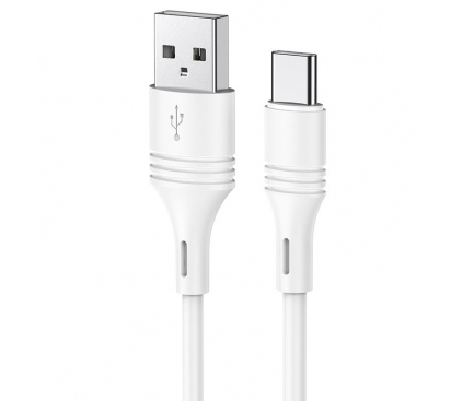 Cablu Date si Incarcare USB-A - USB-C Borofone BX43 CoolJoy, 18W, 1m, Alb