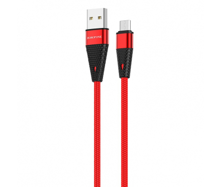 Cablu Date si Incarcare USB-A - microUSB Borofone BU10 Pineapple, 18W, 1.2m, Rosu