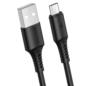 Cablu Date si Incarcare USB-A - microUSB Borofone BX47 Coolway, 18W, 1m, Negru