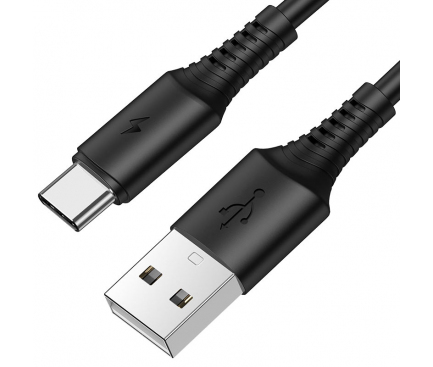 Cablu Date si Incarcare USB-A - USB-C Borofone BX47 Coolway, 18W, 1m, Negru