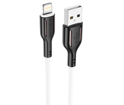 Cablu Date si Incarcare USB-A - Lightning Borofone BX63 Charming, 18W, 1m, Alb