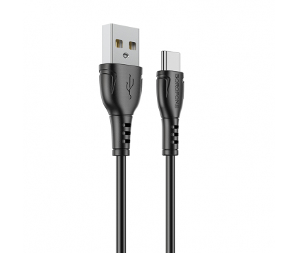 Cablu Date si Incarcare USB la USB Type-C Borofone BX51 Triumph, 1 m, 3A, Negru 