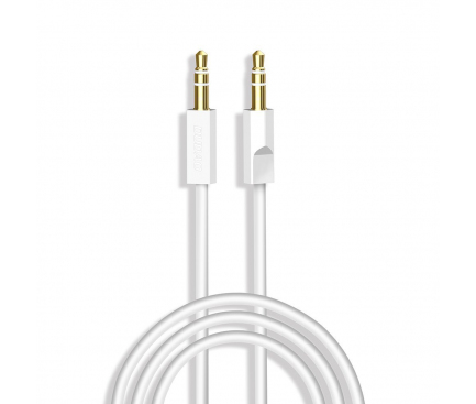 Cablu Audio 3.5 mm la 3.5 mm Dudao L12s, 1 m, Alb 
