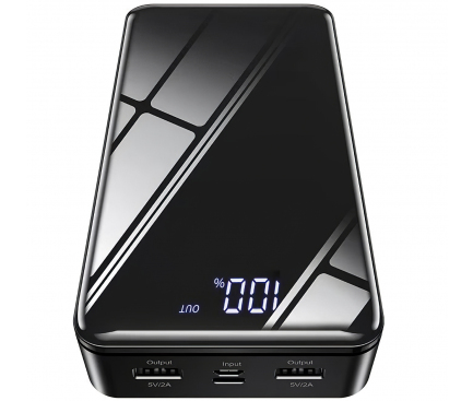 Baterie Externa Borofone BJ8 Extreme, 30000mAh, 10W, 2 x USB-A, Neagra