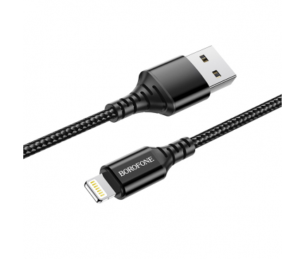Cablu Date si Incarcare USB-A - Lightning Borofone BX54 Ultra bright, 18W, 1m, Negru