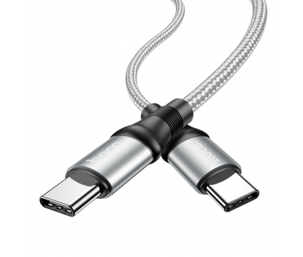 Cablu Date si Incarcare USB Type-C la USB Type-C HOCO Exquisito X50, 1 m, PD100W, Gri 