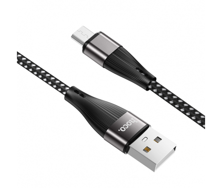 Cablu Date si Incarcare USB la MicroUSB HOCO X57 Blessing, 1 m, 2.4A, Negru 