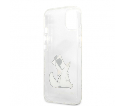 Husa Plastic Karl Lagerfeld Choupette Eat pentru Apple iPhone 13 mini, Transparenta KLHCP13SCFNRC 