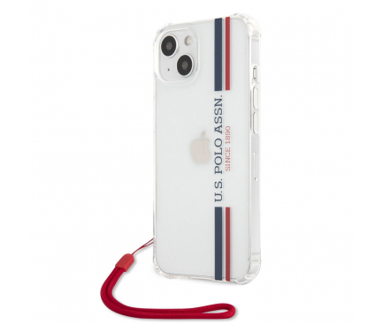 Husa pentru Apple iPhone 13 mini, U.S. Polo, Tricolor Vertical Stripes, Transparenta USHCP13SKSTTR