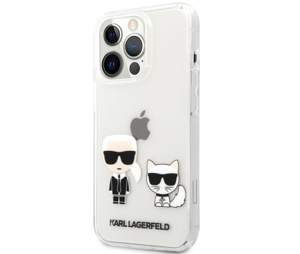Husa Plastic - TPU Karl Lagerfeld Karl &Choupette pentru Apple iPhone 13 Pro, Transparenta KLHCP13LCKTR 