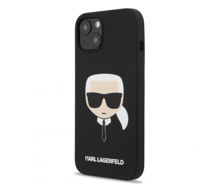 Husa TPU Karl Lagerfeld Head pentru Apple iPhone 13 mini, Neagra KLHCP13SSLKHBK 