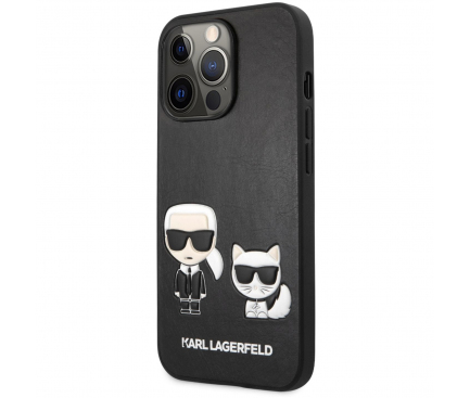 Husa Piele Ecologica - Plastic Karl Lagerfeld Karl &Choupette pentru Apple iPhone 13 Pro, Neagra KLHCP13LPCUSKCBK 
