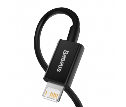 Cablu Date si Incarcare USB la Lightning Baseus Superior, 1 m, 2.4A, Negru CALYS-A01 