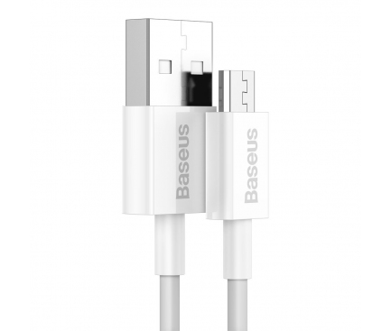 Cablu Date si Incarcare USB la MicroUSB Baseus Superior Series, 1 m, 2A, Alb CAMYS-02 
