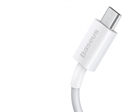 Cablu Date si Incarcare USB la MicroUSB Baseus Superior Series, 2 m, 2A, Alb CAMYS-A02 