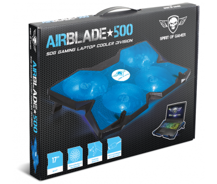 Cooling Pad Laptop Spirit of Gamer AIRBLADE 500, 17.3 inci, Albastru 