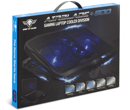 Cooling Pad Laptop Spirit of Gamer AIRBLADE 600, 17.3 inci, Negru