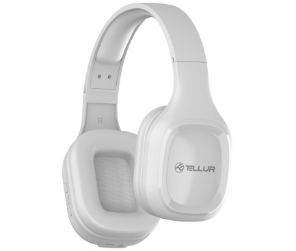 Handsfree Casti Bluetooth Tellur Pulse Over-Ear, SinglePoint, cu microfon, Alb TLL511371 