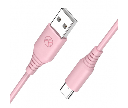 Cablu Date si Incarcare USB la USB Type-C Tellur, 1 m, 3A, Roz TLL155402 