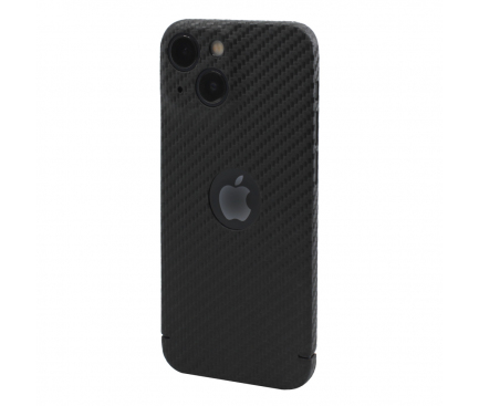 Husa pentru Apple iPhone 13, Nevox, Fibra Carbon LogoWindow, Neagra