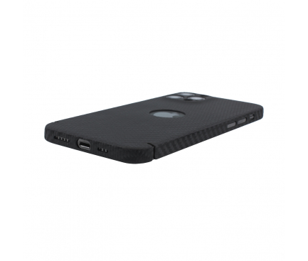 Husa Fibra Carbon Nevox pentru Apple iPhone 13 Pro Max, LogoWindow, Neagra 