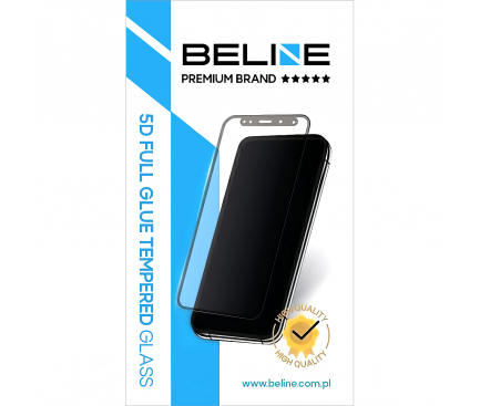 Folie Protectie Ecran BELINE pentru Apple iPhone 7 Plus / Apple iPhone 8 Plus, Sticla securizata, Full Face, Full Glue, 5D, Neagra 