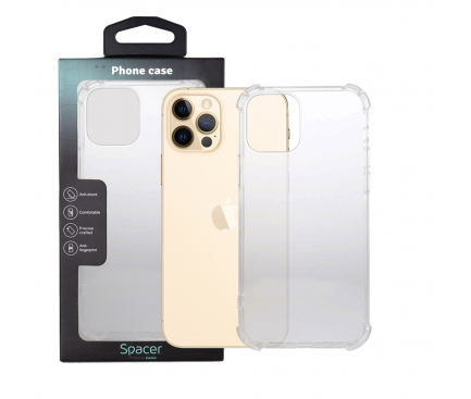 Husa TPU Spacer Antisoc pentru Apple iPhone 12 Pro Max, 1.5mm, Transparenta SPPC-AP-IP12PM-CLR 