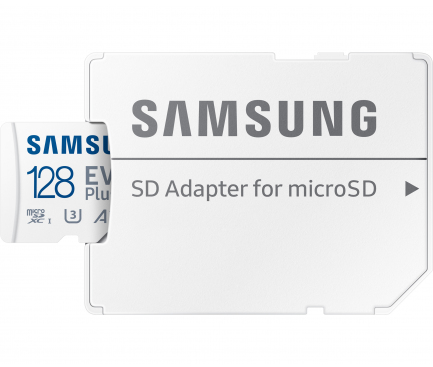 Card Memorie microSDXC Samsung Evo Plus, 128Gb, Clasa 10 / UHS-1 U3, cu Adaptor MB-MC128KA/EU