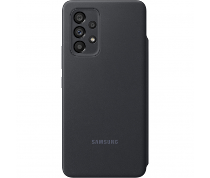 Husa pentru Samsung Galaxy A53 5G A536, S-View Wallet, Neagra EF-EA536PBEGEE