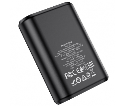 Baterie Externa HOCO Q3 Mayflower, 10000mAh, 20W, QC + PD, 1 x USB-A - 1 x USB-C, Neagra