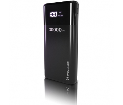 Baterie Externa WZK, 30000mAh, 20W, 4 x USB-A, Neagra WPB-001BK