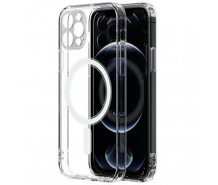 Husa TPU OEM MagSafe Magnetic Antisoc pentru Apple iPhone 13 mini, Transparenta 