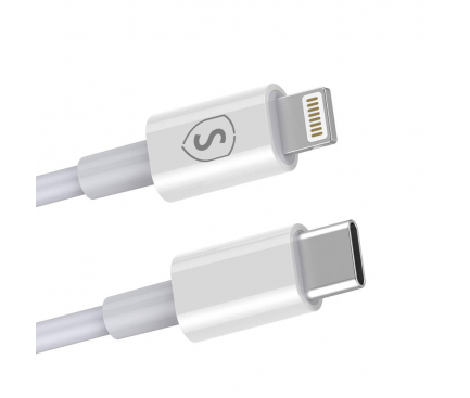 Cablu Date si Incarcare USB Type-C la Lightning SiGN, 2 m, 2.1A, Alb SN-LU2M 