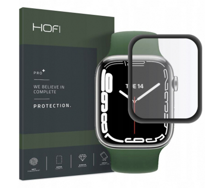 Folie Protectie HOFI PRO+ pentru Apple Watch 41mm Series, Plastic, Neagra HOFI160BLK