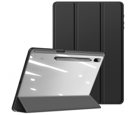 Husa Tableta Piele - Poliuretan DUX DUCIS Toby pentru Samsung Galaxy Tab S7+ / Samsung Galaxy Tab S7 FE / Samsung Galaxy Tab S8+, cu suport Pencil, Neagra 