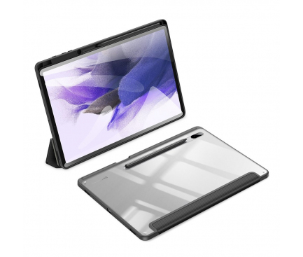 Husa Tableta Piele - Poliuretan DUX DUCIS Toby pentru Samsung Galaxy Tab S7+ / Samsung Galaxy Tab S7 FE / Samsung Galaxy Tab S8+, cu suport Pencil, Neagra 