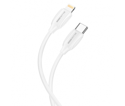 Cablu Date si Incarcare USB-C - Lightning BLUE Power B2BX19, 18W, 2m, Alb
