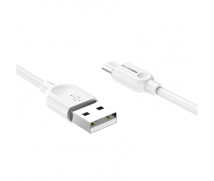 Cablu Date si Incarcare USB la MicroUSB BLUE Power BM2BX14 LinkJet, 2 m, 2.4A, Alb 