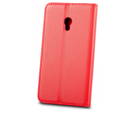 Husa Piele Ecologica OEM Smart Magnet pentru Xiaomi Redmi 10, Rosie 