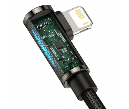 Cablu Incarcare USB la Lightning Baseus Legend Elbow, 2 m, 2.4A, Negru CALCS-A01 