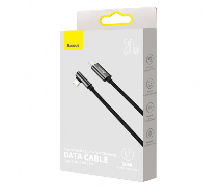 Cablu Incarcare USB Type-C la Lightning Baseus Legend Elbow, 2 m, PD, 20W, Negru CATLCS-A01 